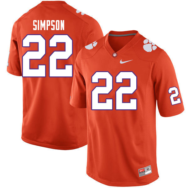 Men #22 Trenton Simpson Clemson Tigers College Football Jerseys Sale-Orange